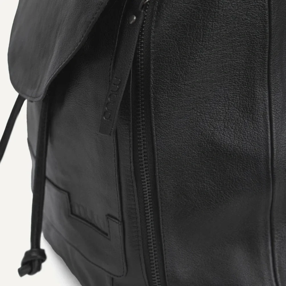 Muud Black Gimo Leather Backpack BNWT - Picture 7 of 13